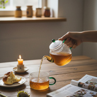 CZAJNIK DZBANEK Z ZAPARZACZEM 0,5L Z FILIŻANA 250ml ZESTAW DO HERBATY SZKŁO