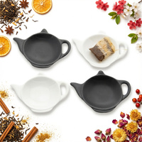 PODSTAWKA SPODEK NA TOREBKĘ HERBATY 4x PORCELANOWY