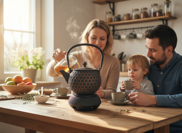 CZAJNIK ŻELIWNY IMBRYK 1,2L ZAPARZACZ DO HERBATY I ZIÓŁ PODGZREWACZ ŻELIWNY