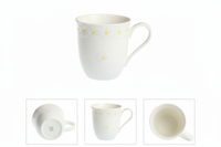 KUBEK DO KAWY HERBATY CZEKOLADY 300 ml BIAŁY CERAMIKA DESIGN DAISY LINE