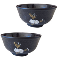 CZARKI ŻELIWNE 2 FILIŻANKI ZESTAW ŻELIWNY DO HERBATY 10 0ml EMALIOWANE