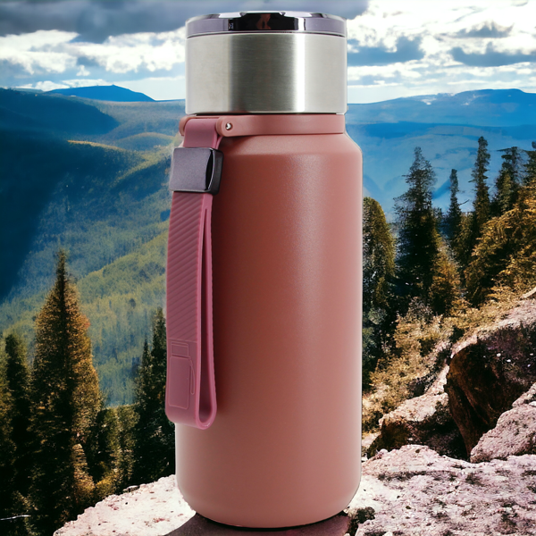 TERMOS KUBEK TERMICZNY PODRÓŻNY STALOWY 650 ml DO KAWY HERBATY WODY +SITKO