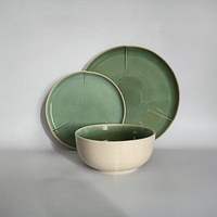 SERWIS OBIADOWY ŚNIADANIOWY 18el ZESTAW TALERZY DLA 6 OSÓB ZEN MINT