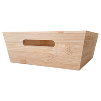 TACA BAMBUSOWA SKRZYNKA KWADRATOWA ORGANIZER Z DREWNA PUDEŁKO 25x25x7,5 cm