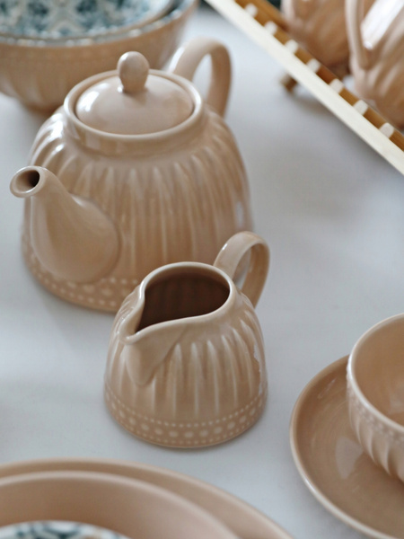 Ceramiczny DZBANEK linia MOSAIQUE BEIGE 1L czajnik do herbaty kawy