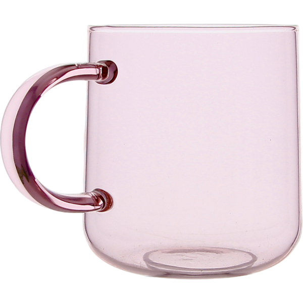 SZKLANKA SZKLANA KUBEK DO KAWY I HERBATY 310 ml. 8,7 cm RÓŻOWA