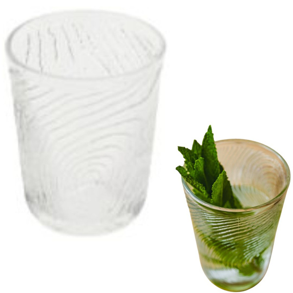 SZKLANKA DO WODY GRINKÓW SOKU 250ml WZÓR PLASTRA DREWNA ARBRE PRZEZROCZYSTY