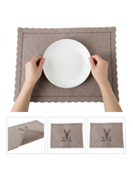 FILCOWA PODKŁADKA ŚWIĄTECZNA POD TALERZE BEŻOWA 30×40 CM DO DEKORACJI