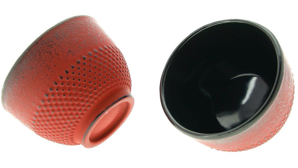 CZAJNIK ZAPARZACZ ŻELIWNY 2x CZARKI PODSTAWKA