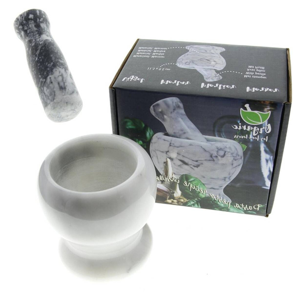 MOŹDZIERZ KUCHENNY Z TŁUCZKIEM KAMIENNY MARMUR