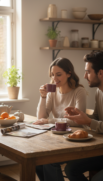 FILIŻANKI ZESTAW KAWOWY ZE SPODKAMI DO KAWY HERBATY 200 ml ŚLIWKOWE Ø 8,5cm