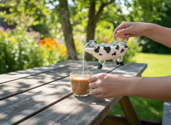 MLECZNIK DZBANEK SZKLANY KROWA DO MLEKA ŚMIETANKI SOSU KRÓWKA 120 ML