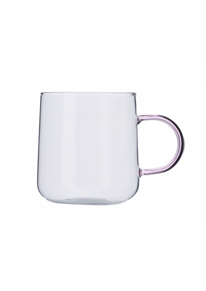 ŻAROODPORNE KUBKI z kolorowymi uszami SZKLANKI 300 ml zestaw 6 sztuk