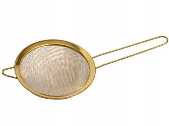 SITKO kuchenne CEDZAK z rączką STALOWE 20 cm ZŁOTE
