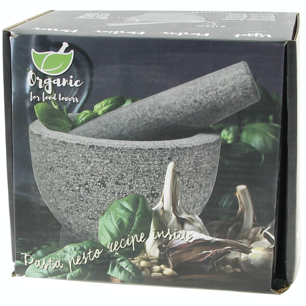 MOŹDZIERZ KUCHENNY Z TŁUCZKIEM SOLIDNY KAMIENNY GRANITOWY 14,5 cm MASYWNY