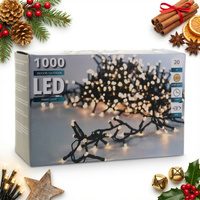 OŚWIETLENIE CHOINKOWE LAMPKI 1000 LED 20M TIMER