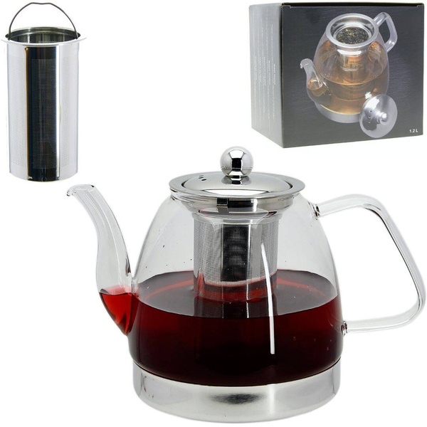 ZAPARZACZ CZAJNIK DZBANEK SZKLNAY INDUKCJA 1,2L DO KAWY HERBATY ZIÓŁ