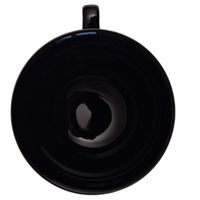 FILIŻANKA CERAMICZNA CZARNA 260ml ZE SPODKIEM AŻUROWYM DO KAWY HERBATY