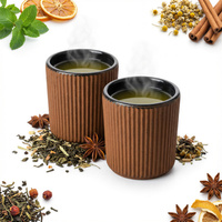 CZARKI ŻELIWNE FILIŻANKI 2 SZT ZESTAW ŻELIWNY DO HERBATY I ZIÓŁ 100ml