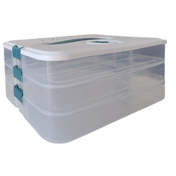 POJEMNIKI ORGANIZER PUDEŁKO POZIOMOWE DO PIEROGÓW +2 WYKRAWACZE PIEROŻNICE