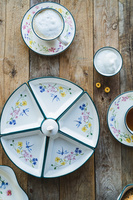 PATERA CERAMICZNA OBROTOWA NA BAMBUSIE 27,5 CM 7EL PANI KWIATEK