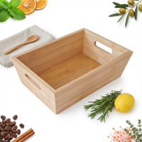 TACA BAMBUSOWA SKRZYNKA PROSTOKĄTNA ORGANIZER Z DREWNA PUDEŁKO 23x16x7,5 cm