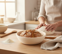 KOSZYK RATAN FORMA DO WYRASTANIA CIASTA NA CHLEB 21 CM + WOREK