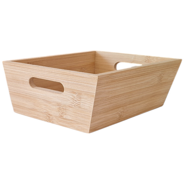 TACA BAMBUSOWA SKRZYNKA PROSTOKĄTNA ORGANIZER Z DREWNA PUDEŁKO 23x16x7,5 cm