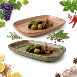 PÓŁMISEK SALATERKA PATERA TALERZ SAŁATKOWY PROSTOKĄTNY CERAMICZNY 20 cm