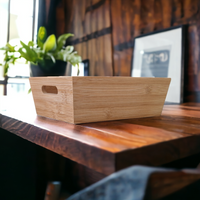 TACA BAMBUSOWA SKRZYNKA PROSTOKĄTNA ORGANIZER Z DREWNA PUDEŁKO 23x16x7,5 cm