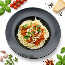 TALERZ GŁĘBOKI TALERZ DO MAKARONU CZARNY 27 CM