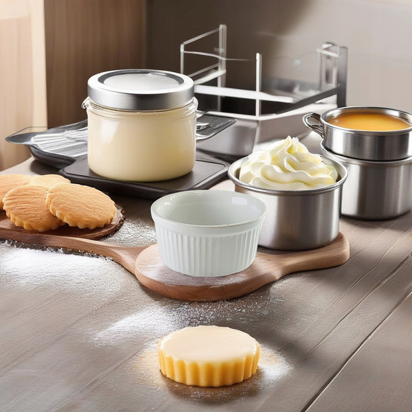 Ceramiczna MISECZKA do CREME BRULLE biała OMBRES zestaw 8szt + opalarka