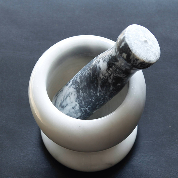 MOŹDZIERZ KUCHENNY Z TŁUCZKIEM KAMIENNY MARMUR