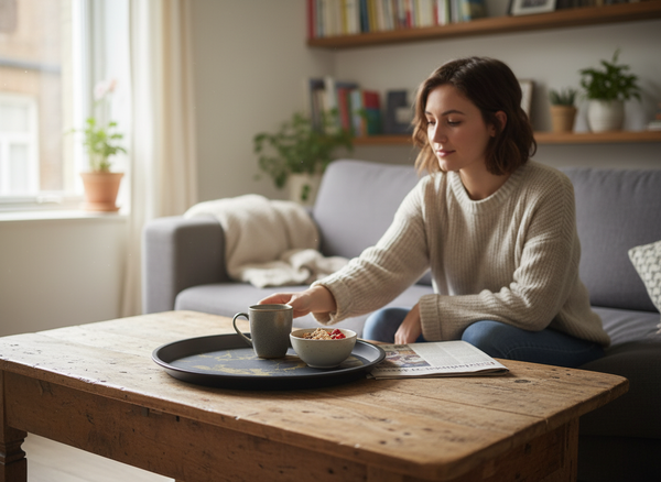 TACA KUCHENNA KELNERSKA ANTYPOŚLIZGOWA TWORZYWO CZARNA Z WZOREM 41CM