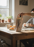 FILCOWA TORBA NA WINO PREZENT JASNY BEŻOWY 35×15×8,5 CM DO BUTELEK