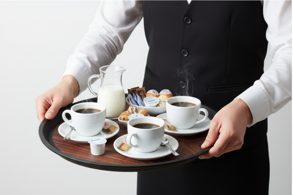 TACA KUCHENNA KELNERSKA ANTYPOŚLIZGOWA IMITACJA DREWNA BRĄZ OKRĄGŁA 36 cm