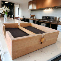 SERWETNIK POJEMNIK NA SERWETKI CHUSTECZNIK STOJAK PUDEŁKO BAMBUSOWE 18,5 cm