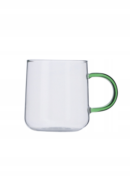 ŻAROODPORNE KUBKI z kolorowymi uszami SZKLANKI 300 ml zestaw 6 sztuk