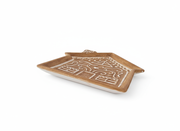 TALERZ PATERA ŚWIĄTECZNYA DO PIERNIKÓW I SERWOWANIA DAŃ 25X 21cm CERAMIKA