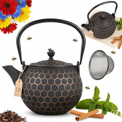 CZAJNIK ŻELIWNY IMBRYK PSZCZÓŁKA 1,2L ZAPARZACZ DO HERBATY I ZIÓŁ ŻELIWO