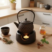 CZAJNIK ŻELIWNY IMBRYK 1,2 L ZAPARZACZ DO HERBATY I ZIÓŁ + PODGRZEWACZ