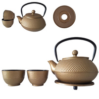 CZAJNIK IMBRYK ZAPARZACZ ŻELIWNY 0,8L ZESTAW DO HERBATY 2 CZARKI PODKŁADKA