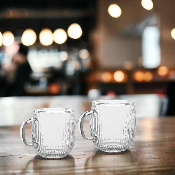 SZKLANKA KUBEK SZKLANY DO KAWY I HERBATY 333 ml 8,9 cm PRZEZROCZYSTY