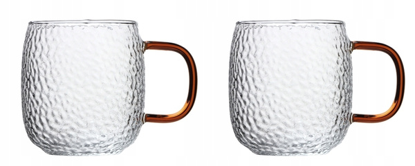 Żaroodporny szklany ZESTAW JACK zaparzacz + 2 szklanki BURSZTYN