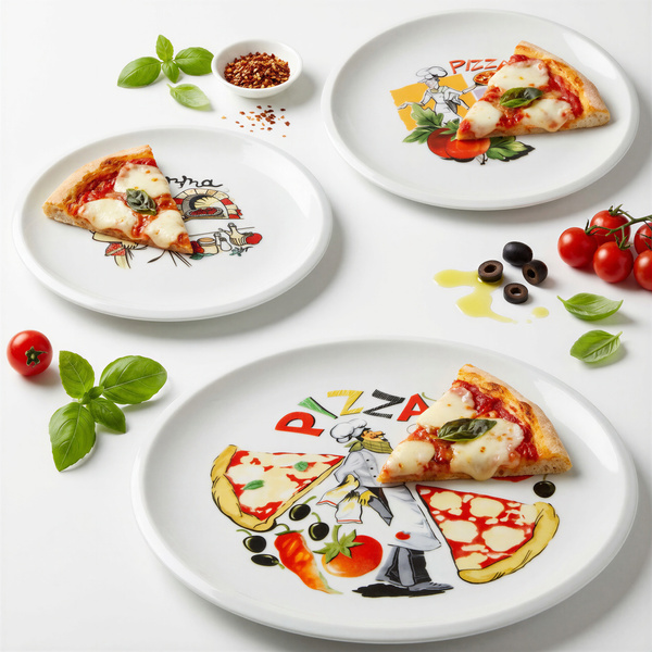 TALERZ DO PIZZY TALERZ OBIADOWY PORCELANOWY 20.5Cm