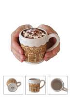 KUBEK DO GORĄCEJ CZEKOLADY BIAŁY 400 ML BŁYSZCZĄCY DO PICIA ZMYWARKA 10×9,5