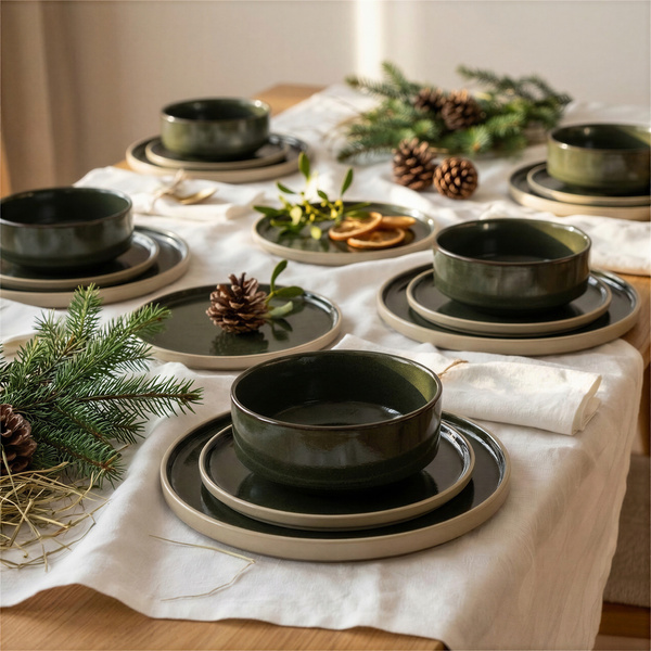 SERWIS OBIADOWY KOMPLET TALERZY 18EL. ZASTAWA OBIADOWA ZESTAW NA 6 OSÓB