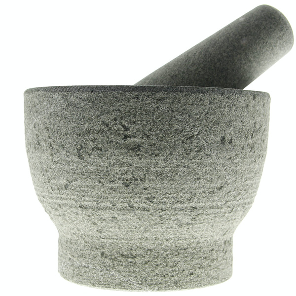 MOŹDZIERZ KUCHENNY Z TŁUCZKIEM SOLIDNY KAMIENNY GRANITOWY 14,5 cm MASYWNY