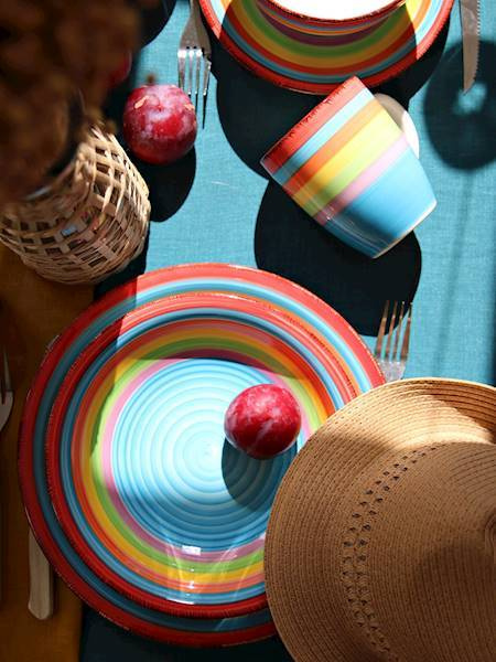 TALERZE OBIADOWY PŁASKIE 27cm DUŻE 6 BAITA MEXICO