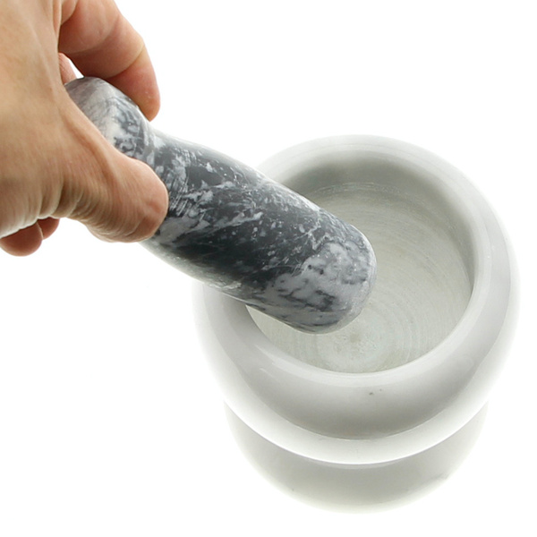 MOŹDZIERZ KUCHENNY Z TŁUCZKIEM KAMIENNY MARMUR